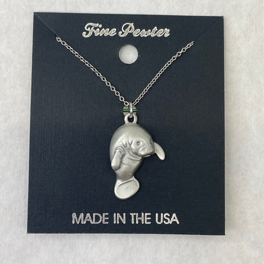 Pewter Mother Manatee Necklace