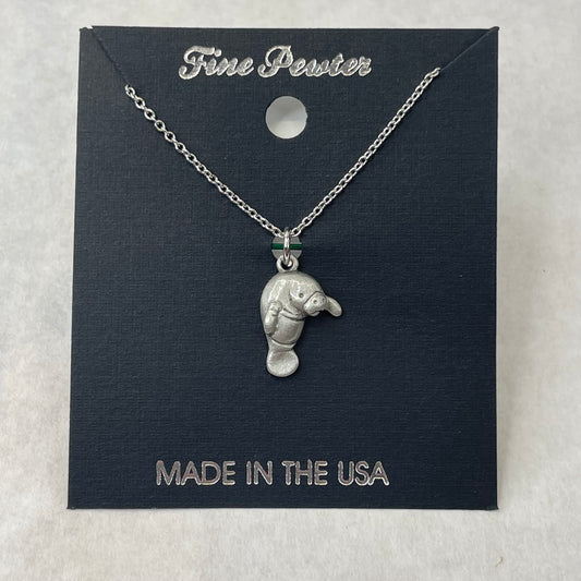 Pewter Baby Manatee Necklace