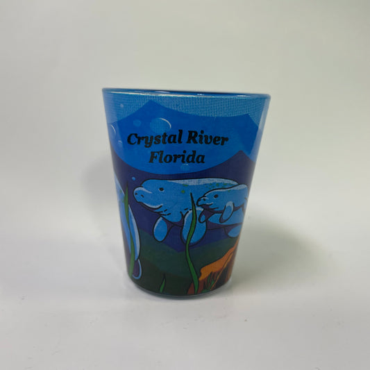 Crystal River Manatee Shot Glass