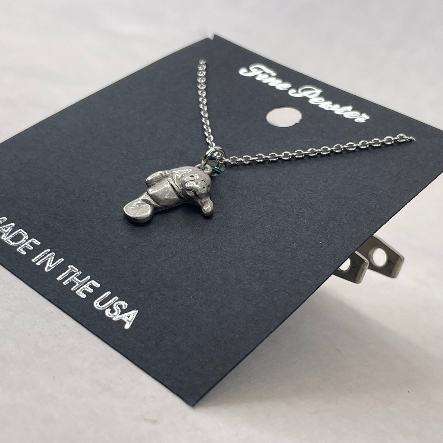 Pewter Baby Manatee Necklace