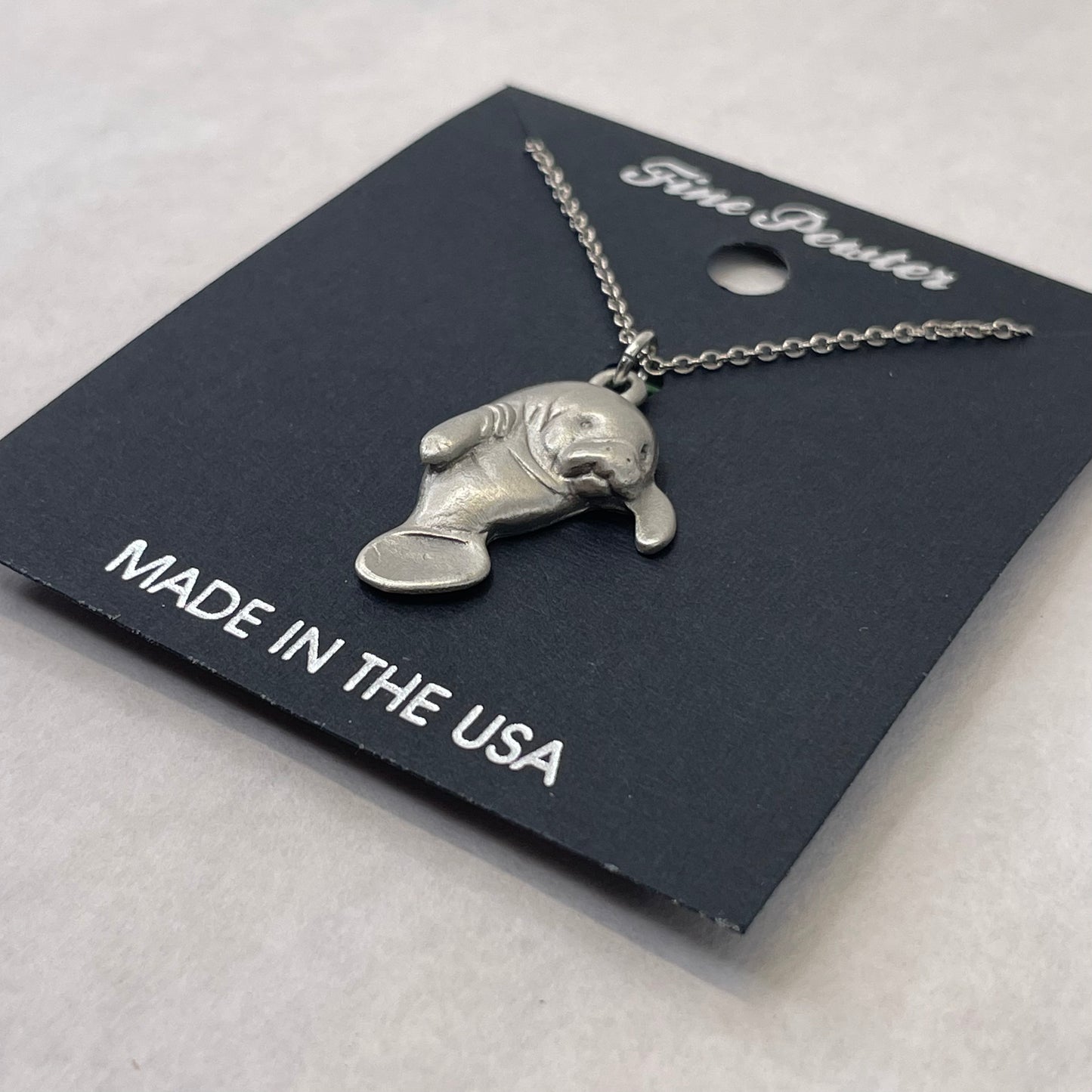 Pewter Mother Manatee Necklace