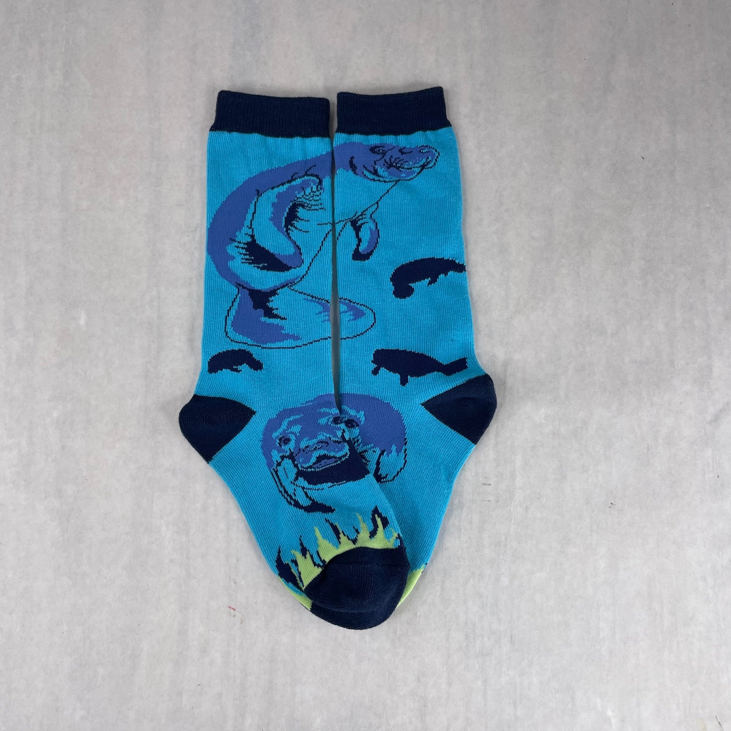 Dark Blue Manatee Knit Sock