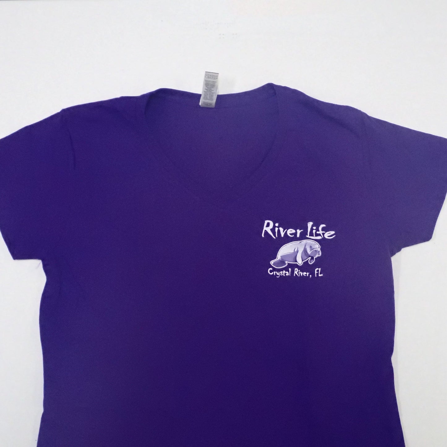 V-neck River Life Swim with Manatees Shirt